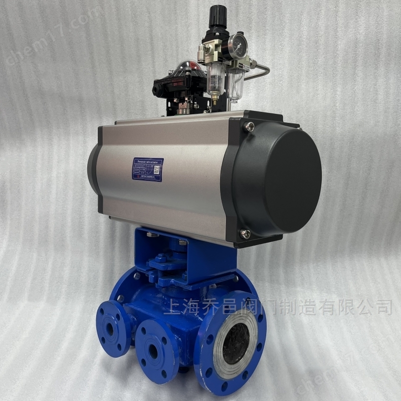 双电磁阀控制气动保温三通沥青阀