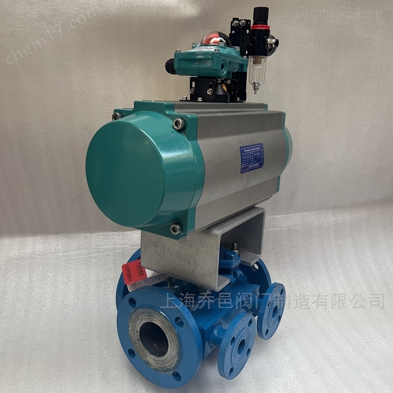 双电磁阀控制气动保温三通沥青阀